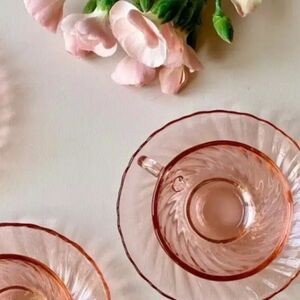 Vintage Arcoroc Dinne Set for 4 Rosaline Made France Midcentury Modern 16 Pieces